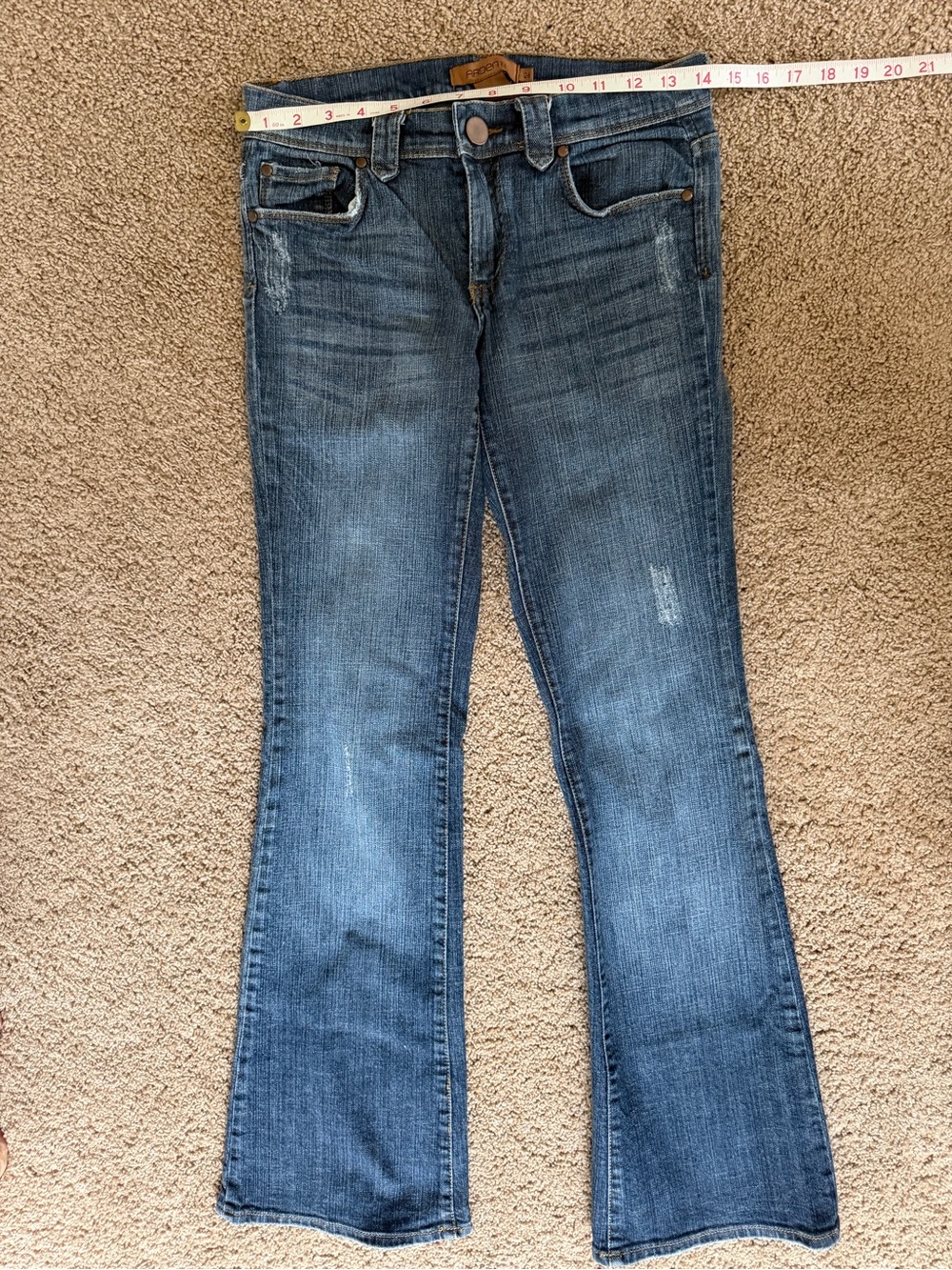Arden B Distressed Blue Flare Jeans